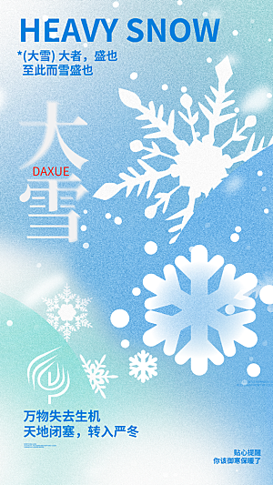 传统节气大雪海报模版