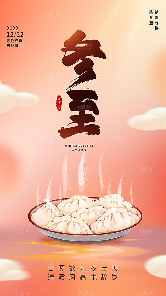 传统节气冬至海报模版