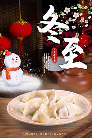 冬至节气简约大气海报