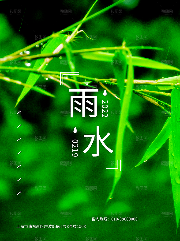 创意二十四节气雨水春节春天宣传海报