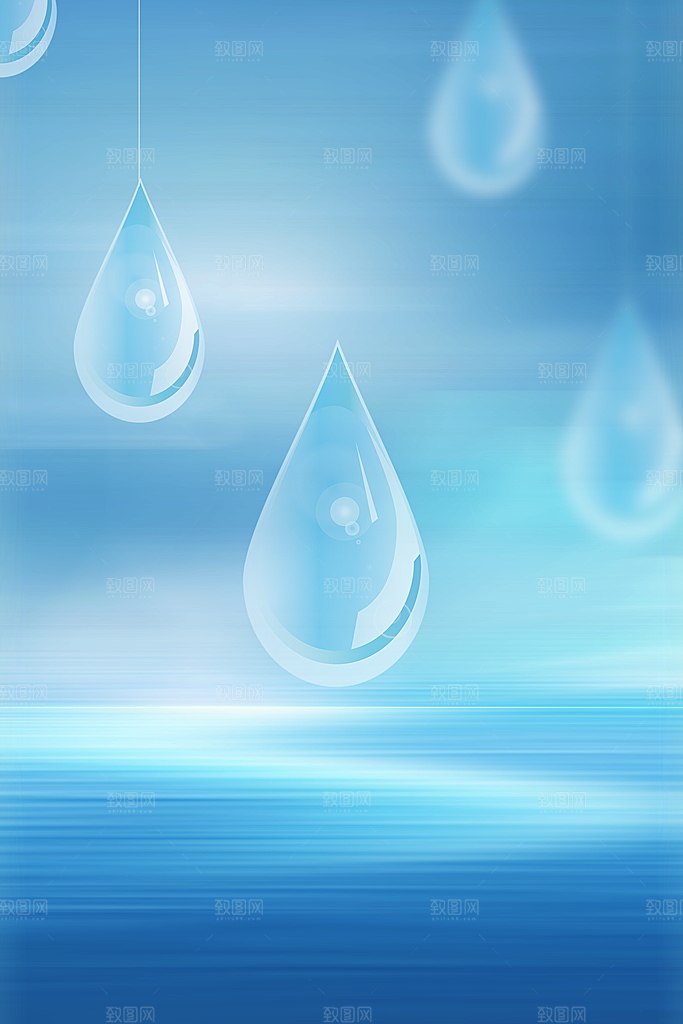 二十四节气雨水背景海报插画