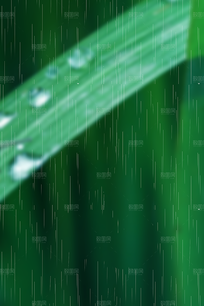二十四节气雨水背景海报插画