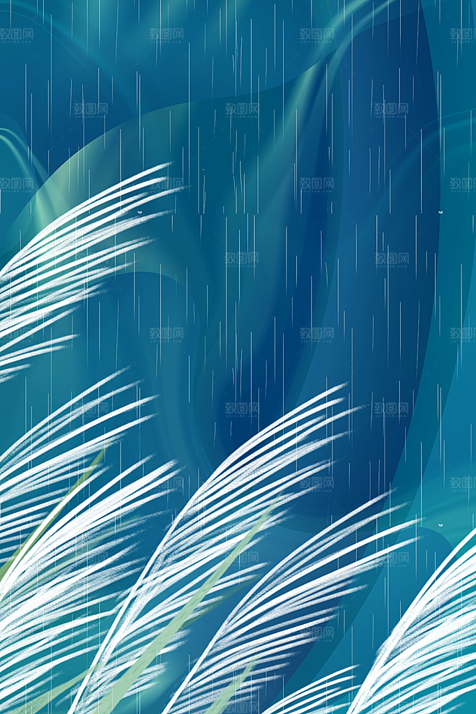 二十四节气雨水背景海报插画
