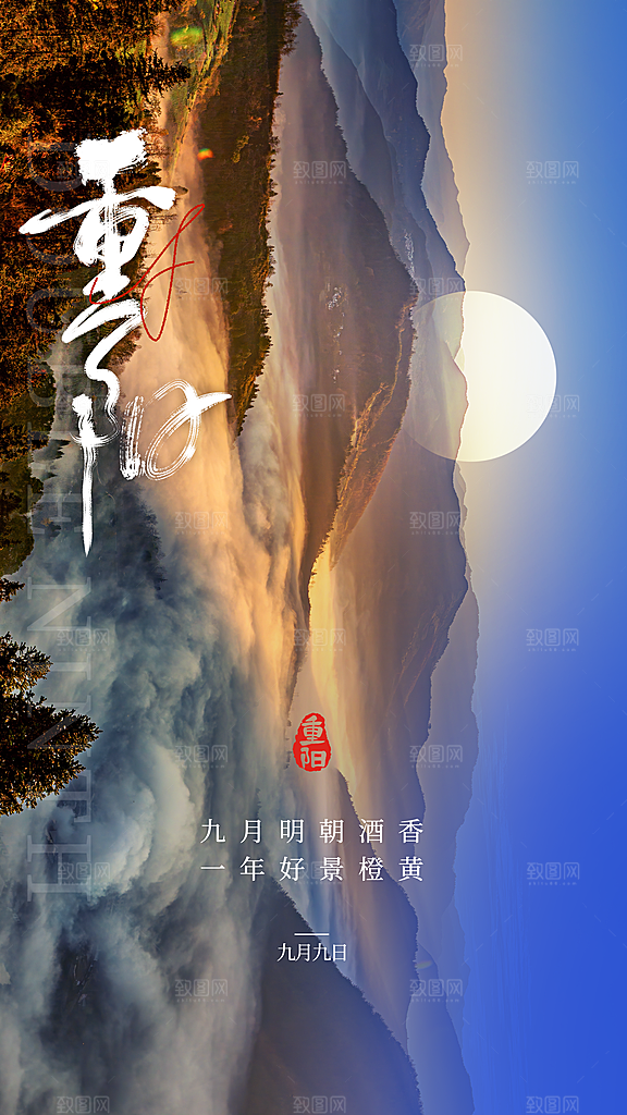 高级重阳节节日宣传海报