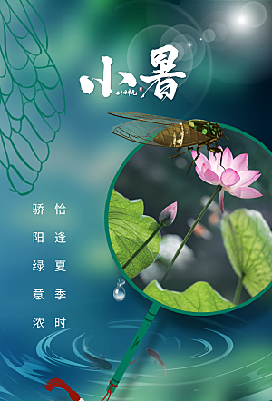 传统节气小暑海报模版