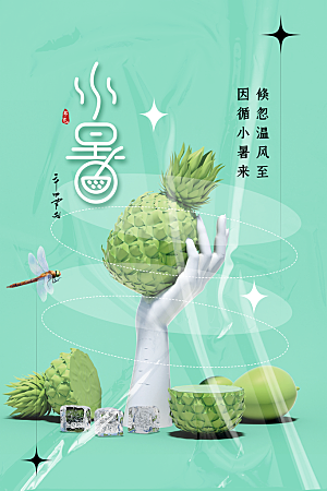 传统节气小暑海报模版