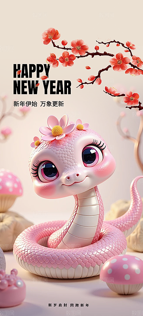 大气春节新年蛇年海报