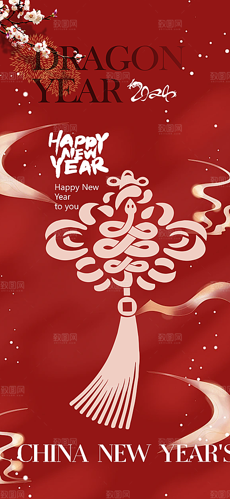 大气春节新年蛇年海报