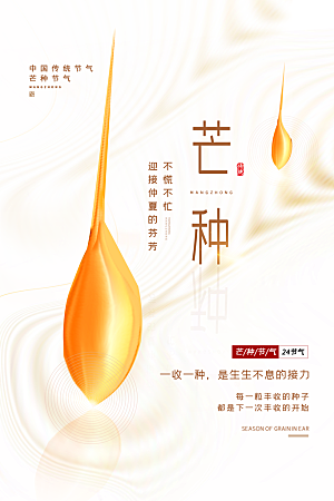 芒种节气简约大气海报