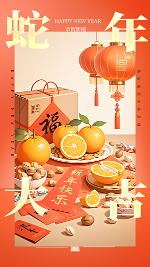春节新春蛇年海报