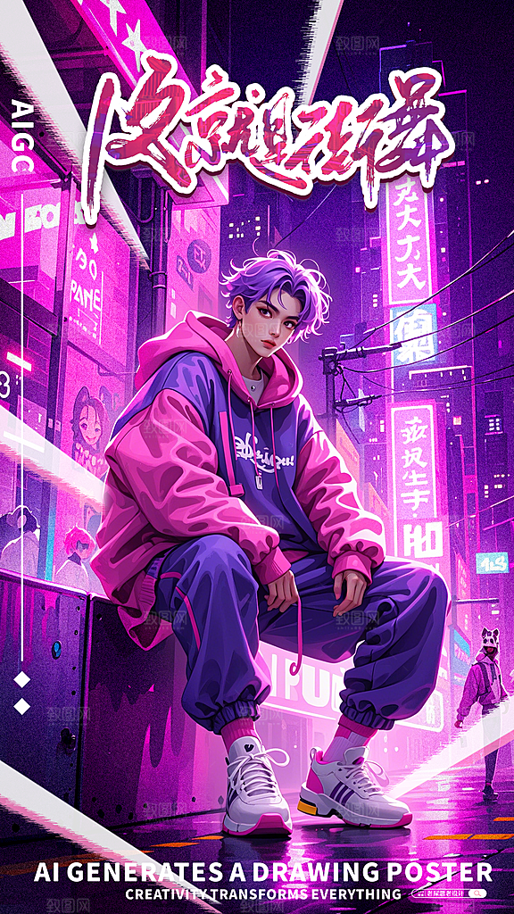 潮流街舞培训宣传海报
