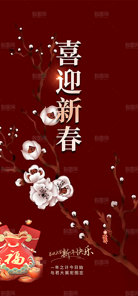 大气春节新年蛇年海报