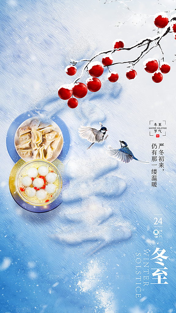 传统节气冬至海报模版