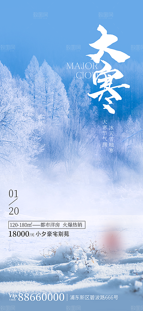 大寒节气海报设计