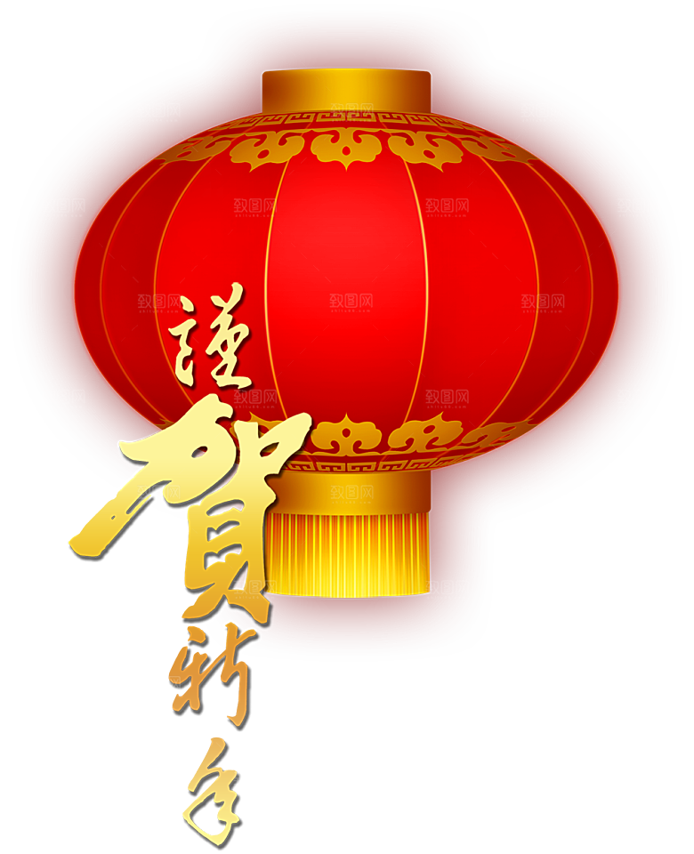 创意新年灯笼素材元素