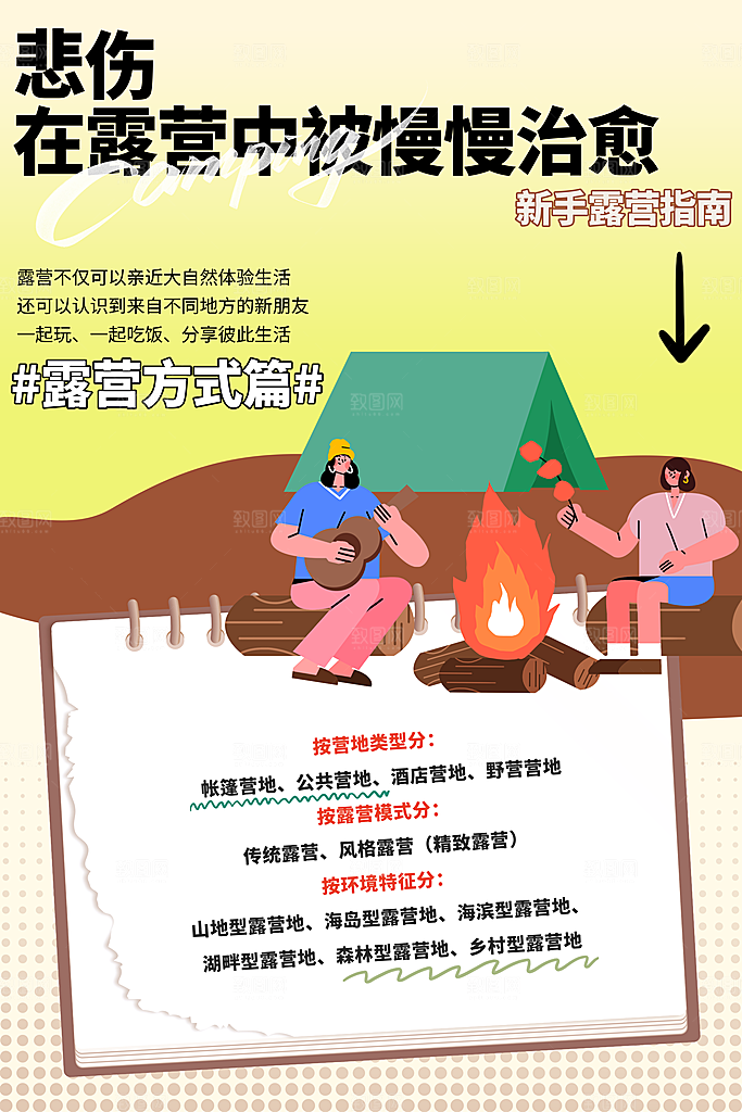 春日露营踏青宣传海报