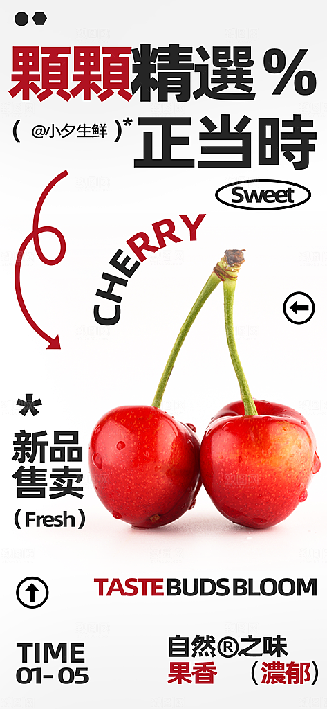 冬季时令水果车厘子海报