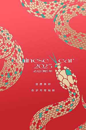 2025蛇年新年春节节日节庆海报