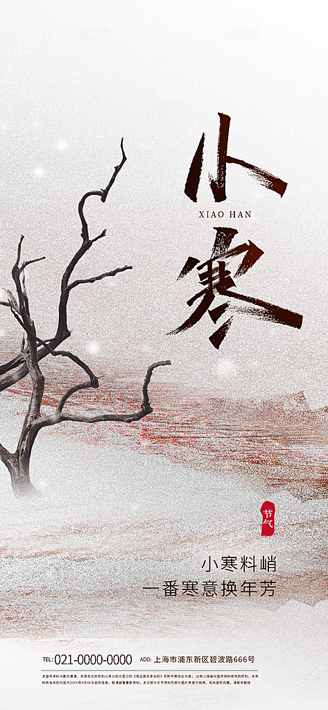 传统节气小寒大寒海报模版