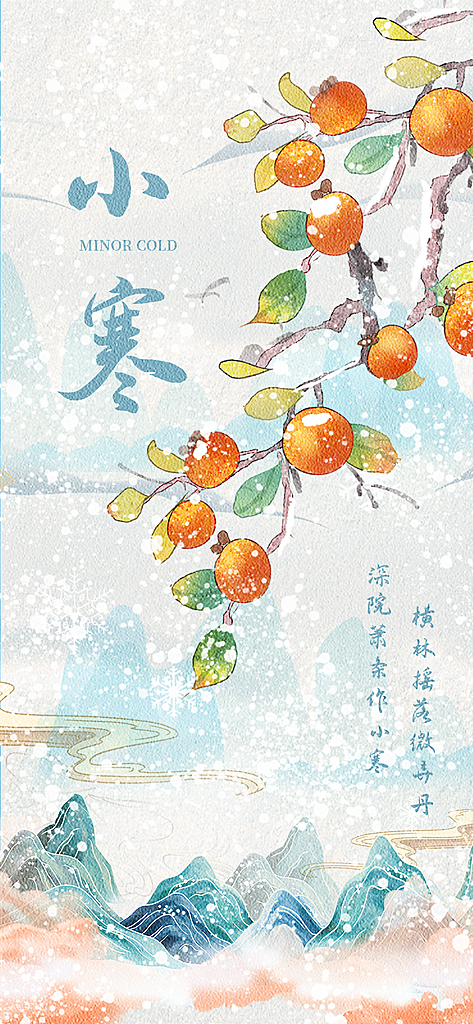 传统节气小寒大寒海报模版