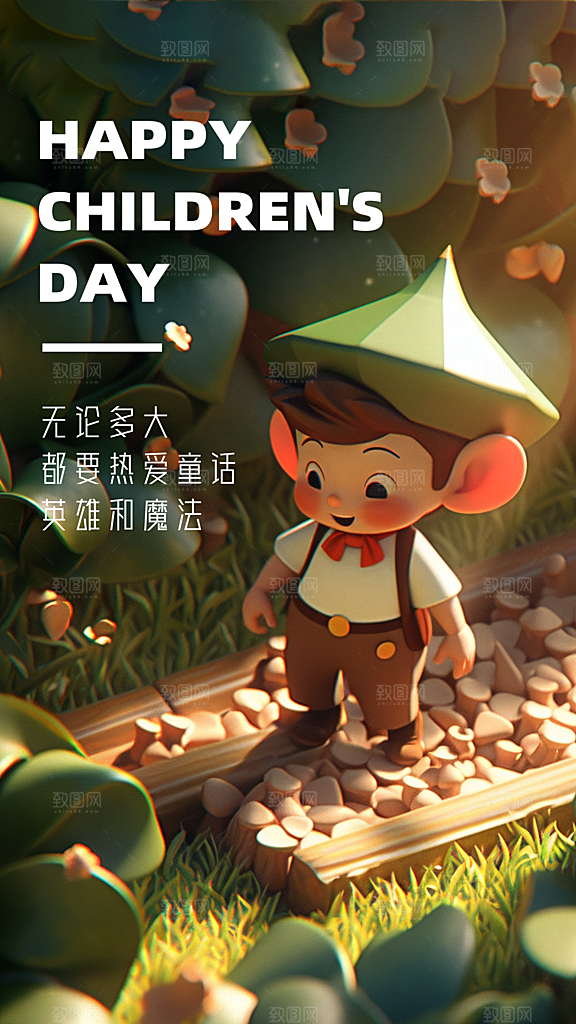 清新六一儿童节宣传海报