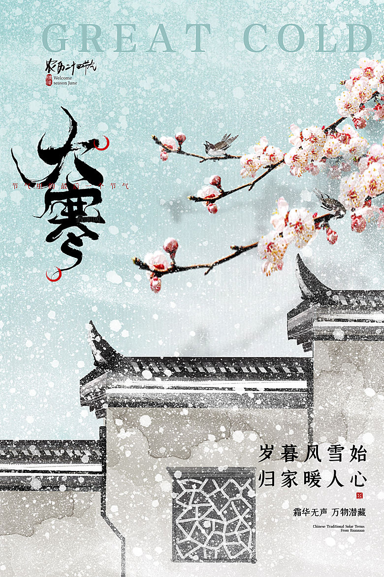 传统节气大寒海报模版