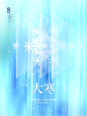大寒节气简约大气海报
