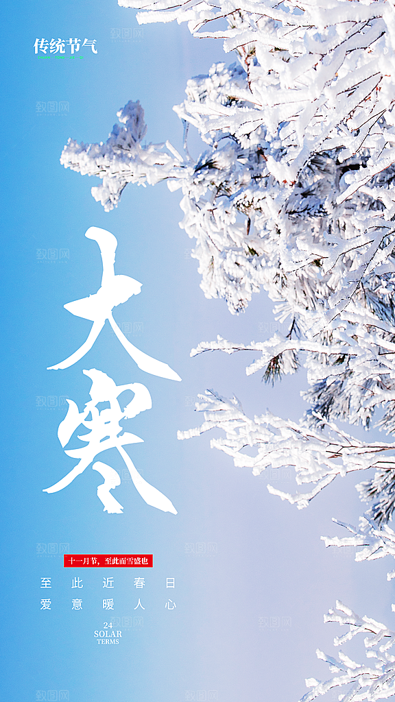 传统节气大寒海报模版