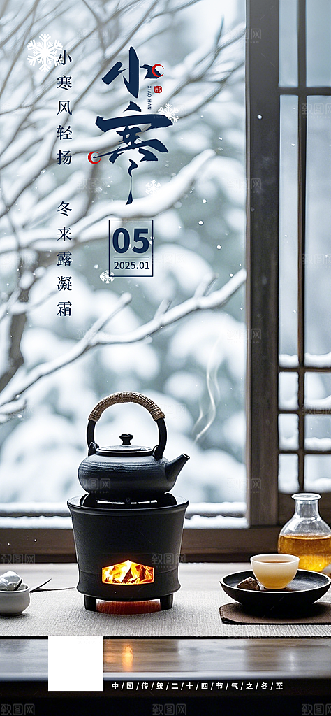 24节气节日节庆小寒宣传海报