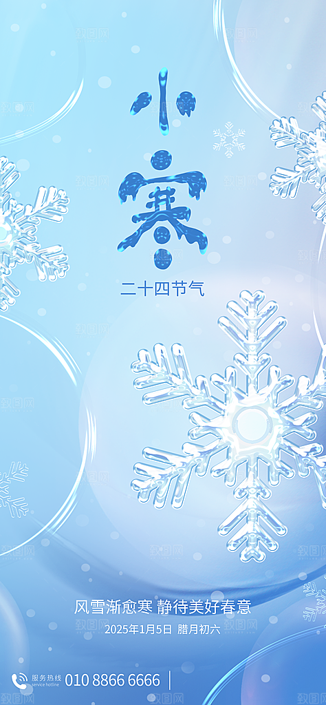24节气节日节庆小寒宣传海报