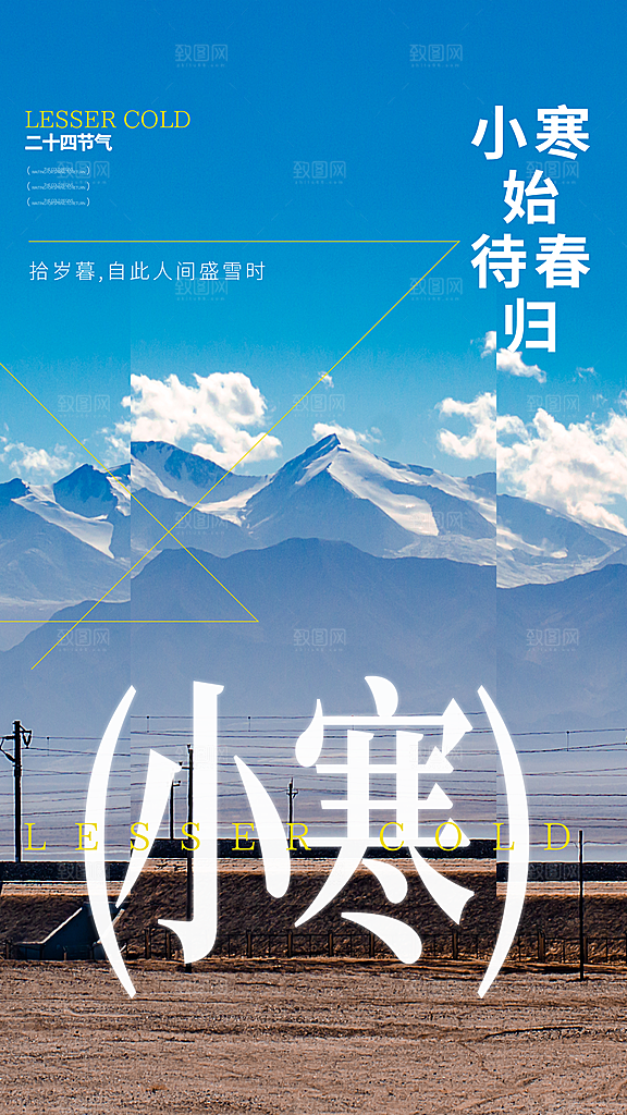 24节气节日节庆小寒宣传海报