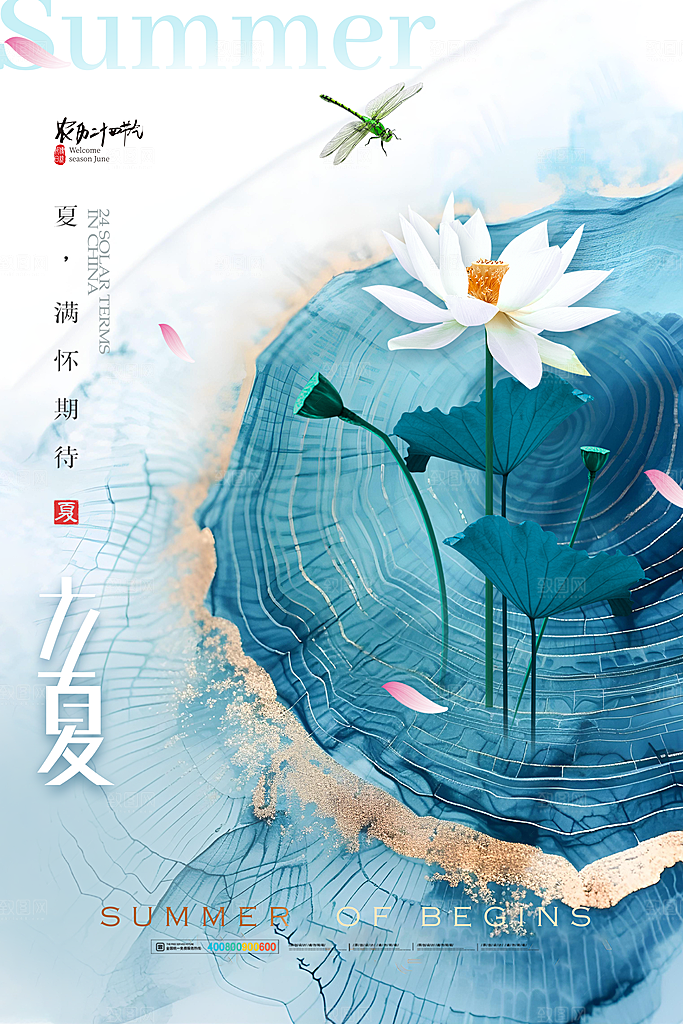 二十四节气中国传统节日立夏时节海报