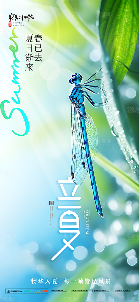二十四节气中国传统节日立夏时节海报