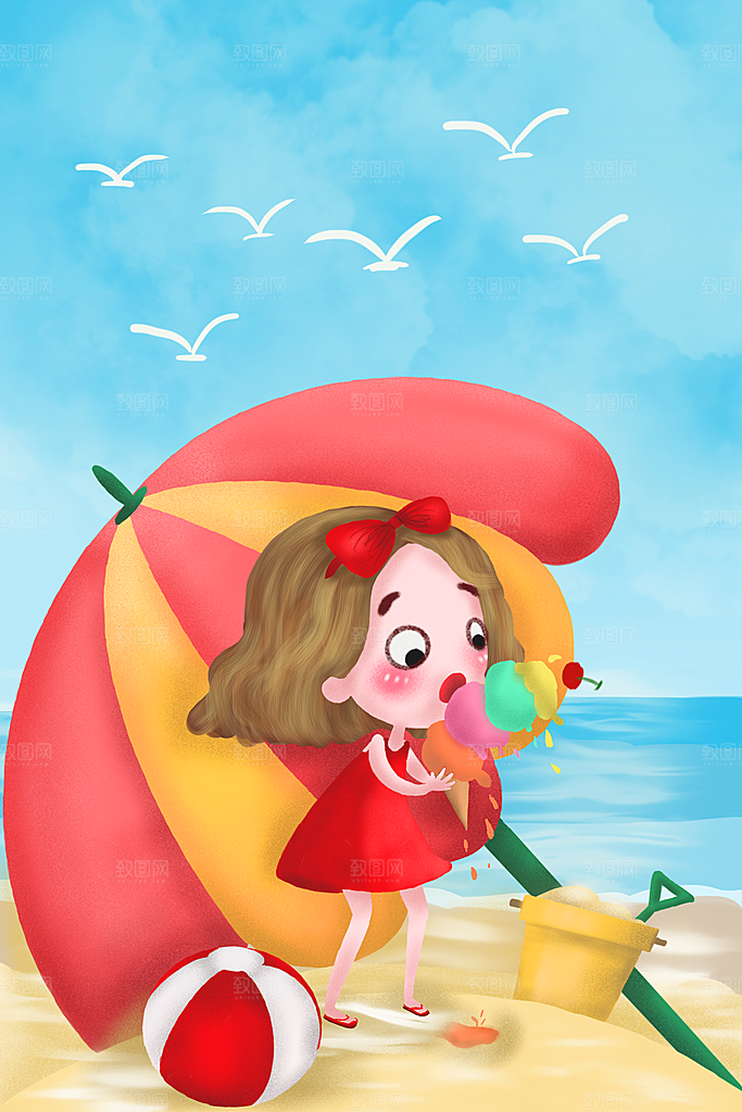 二十四节气中国传统节日立夏插画海报