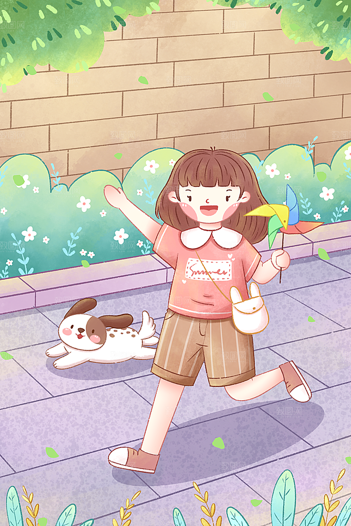 二十四节气中国传统节日立夏插画海报