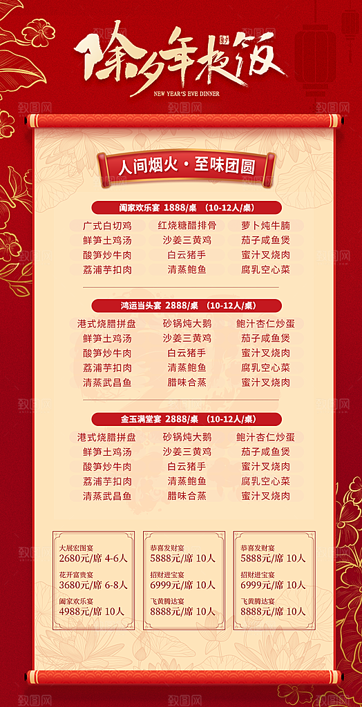 2025除夕年夜饭宣传海报