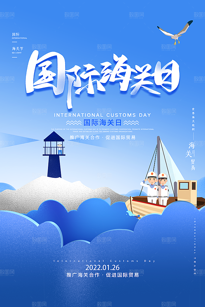 国际海关日节日宣传展板海报