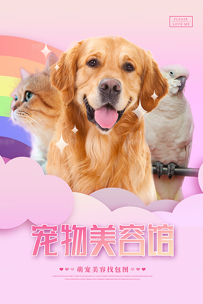 质感萌宠宠物宣传海报