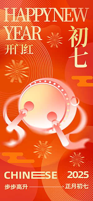 清新蛇年春节习俗宣传海报