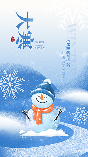 大气大寒节气宣传海报