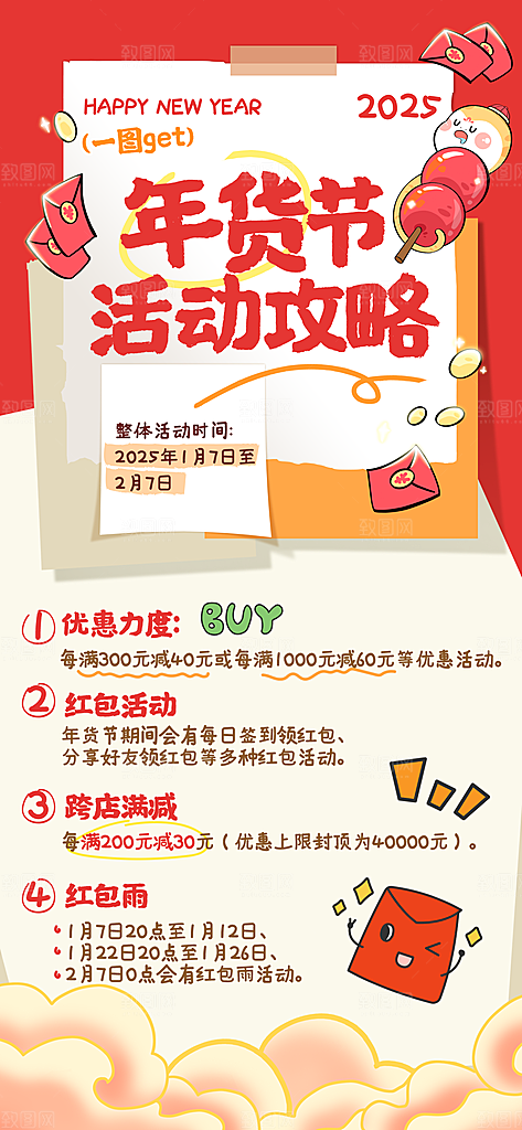 时尚年货大街宣传海报
