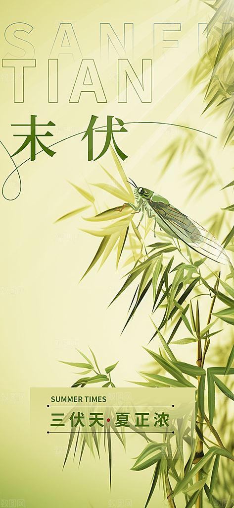 三伏天夏天中医养生三伏贴初伏中伏末伏海报