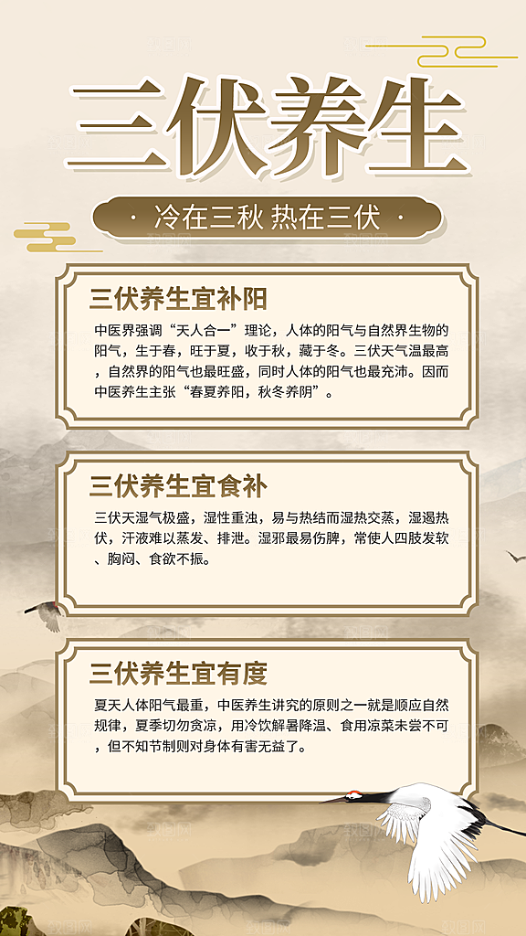 三伏天夏天中医养生三伏贴初伏中伏末伏海报