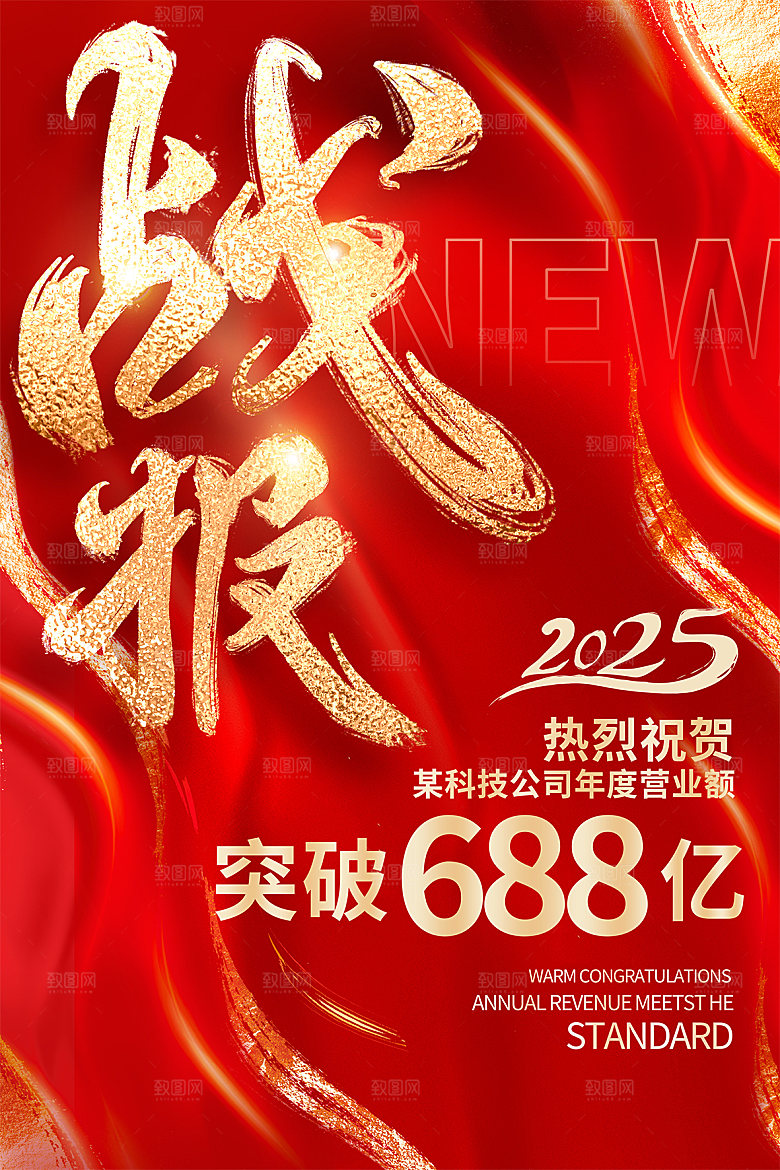 年终红色喜庆战报喜报海报