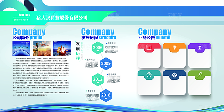 公司企业文化墙展板