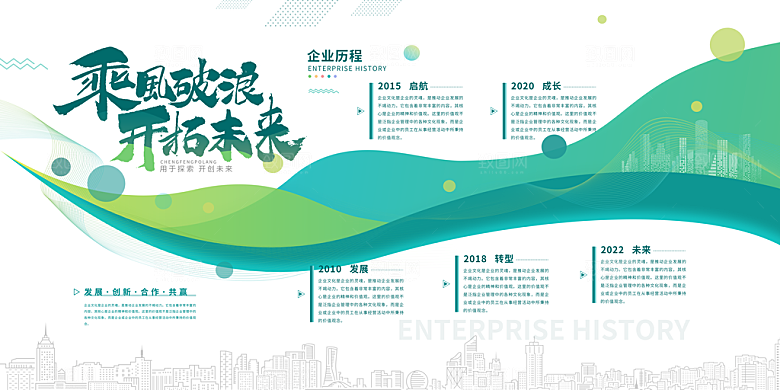 简约大气公司企业文化墙展板