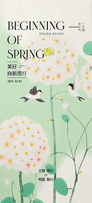 传统节气立春海报模版
