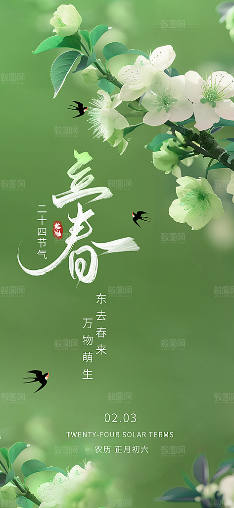 立春节气简约大气海报