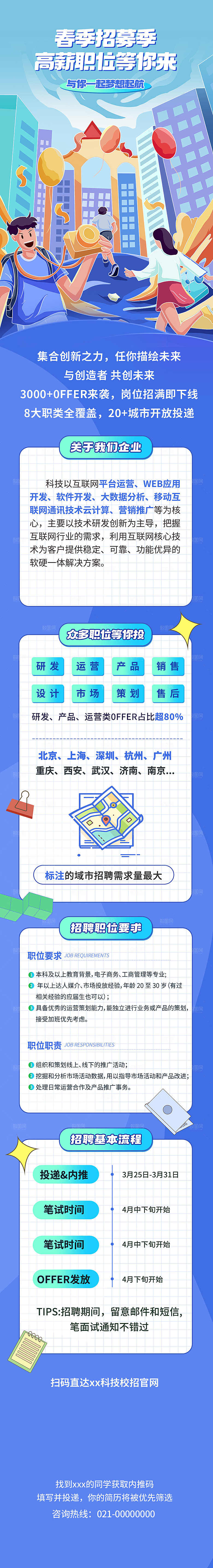 简约大气公司企业招聘宣传长图