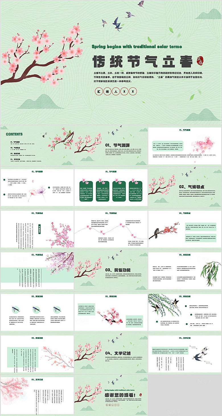 立春节气介绍PPT模板